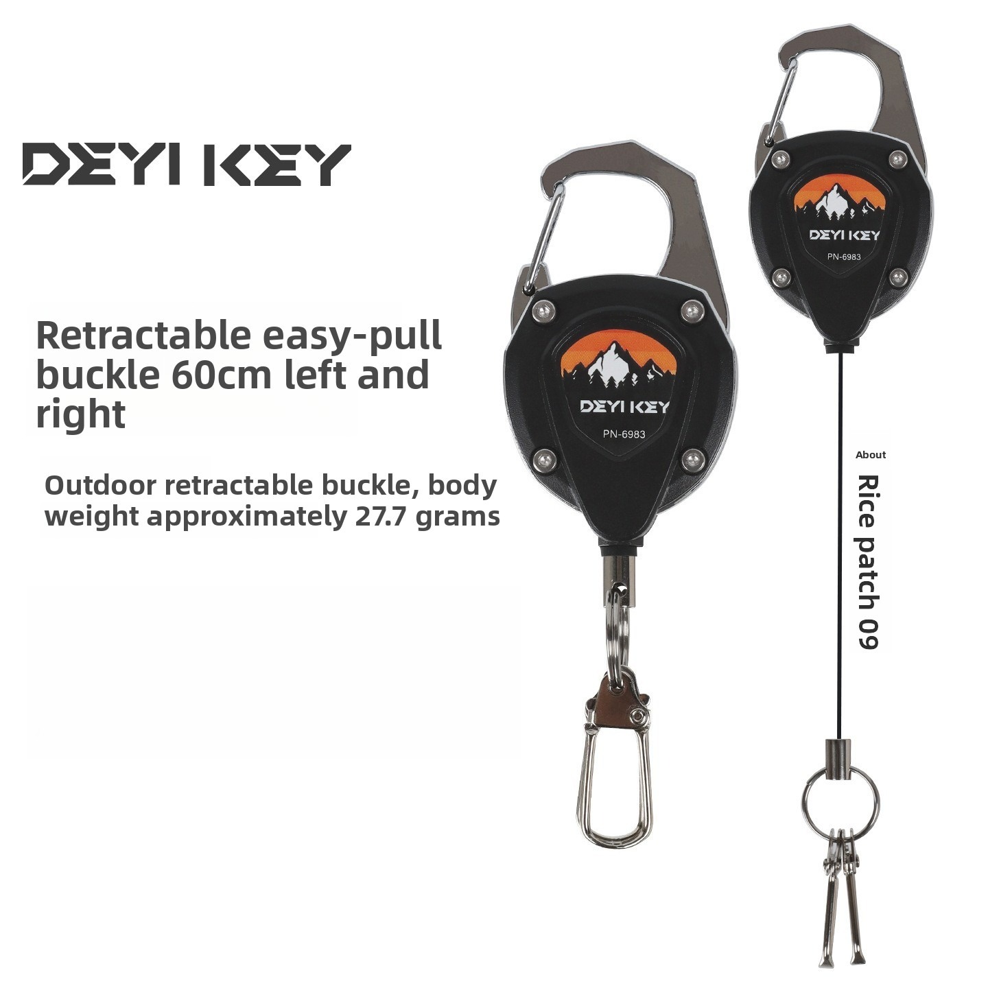 Reel Repair Kit - Llavero Retráctil Resistente con Mosquetón Antipérdida,